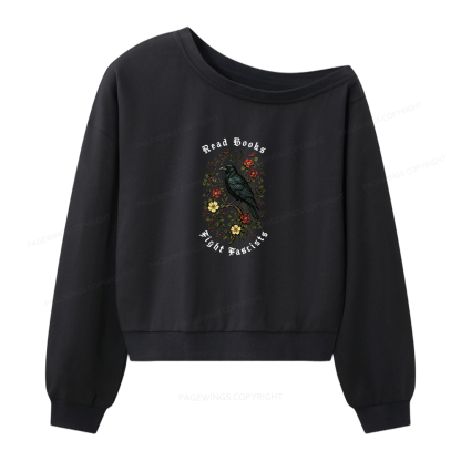 Pagewings Vintage Raven Women Off Shoulder Sweatshirt