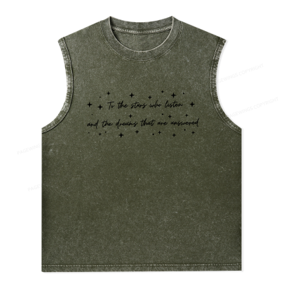 Pagewings To the Stars Who Listen Unisex Washed Tank Top