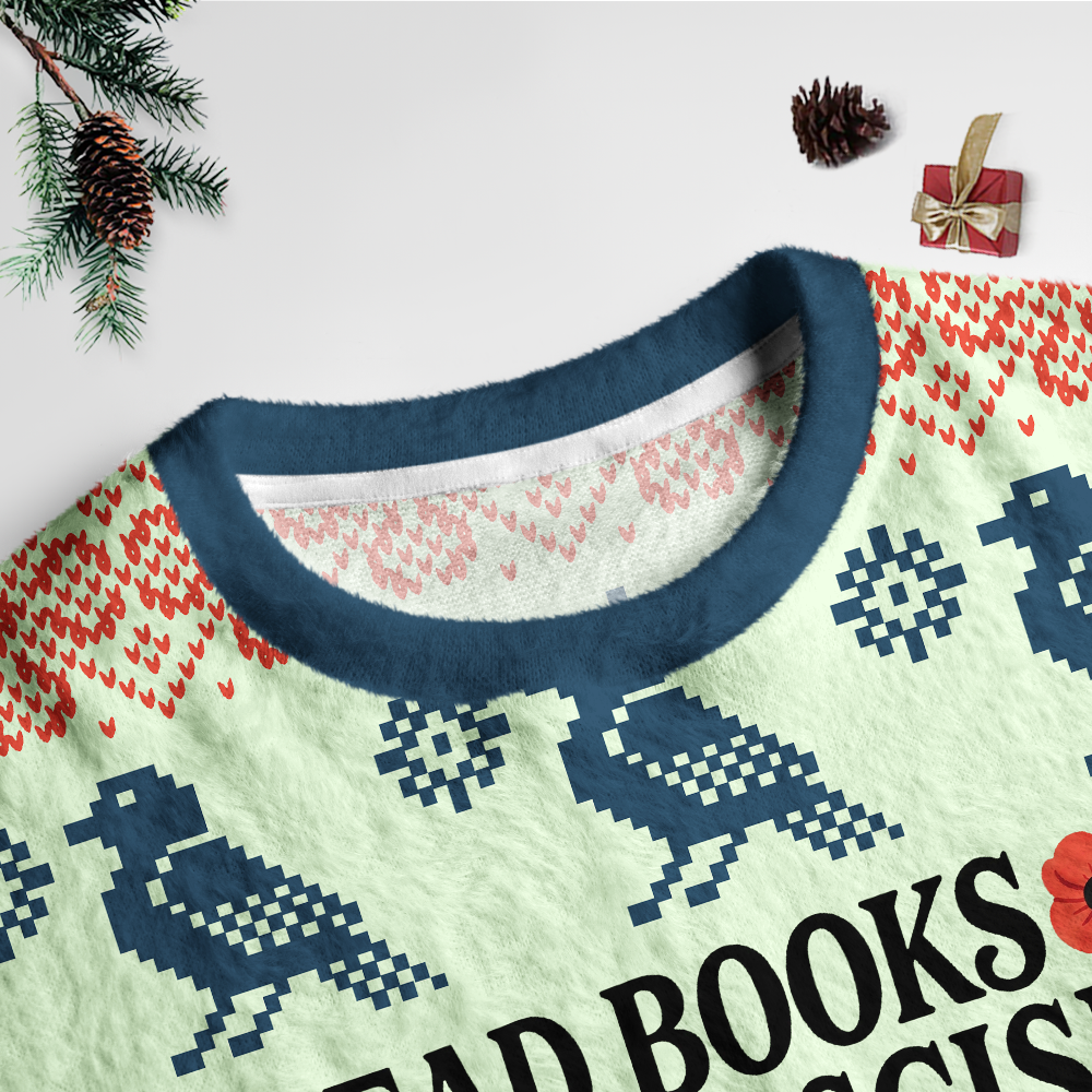 Pagewings Unisex Rockstar Librarian Ugly Light Knit Sweatshirt