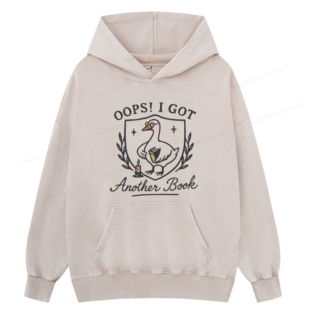 Pagewings Oops I Got Another Book Unisex Washed Hoodie