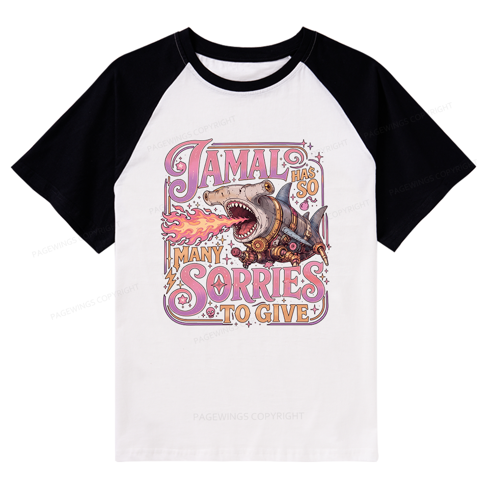 Pagewings So Many Sorries To Give Raglan T-shirt