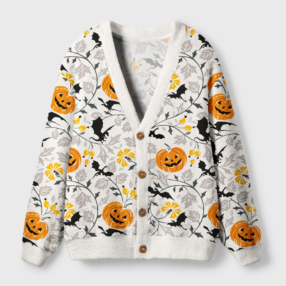 Pagewings Halloween Dragon Light Knit Unisex Cardigan Sweaters