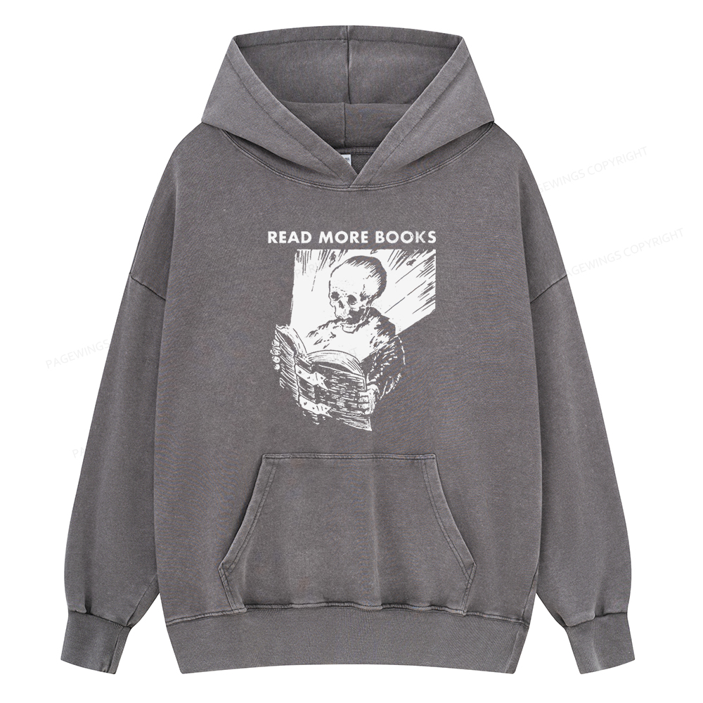 Pagewings Read More Books Unisex Washed Hoodie