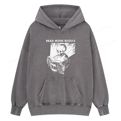 Pagewings Read More Books Unisex Washed Hoodie
