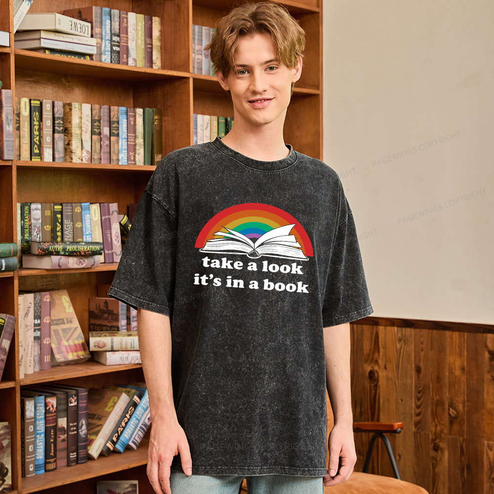 Pagewings Take A Look It’s In A Book Unisex Washed T-shirt