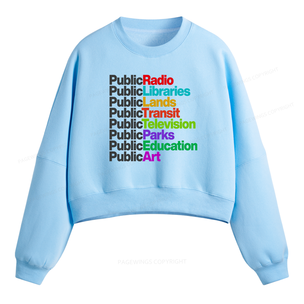 Pagewings Public Libraries Fleece Crop Sweatshirt