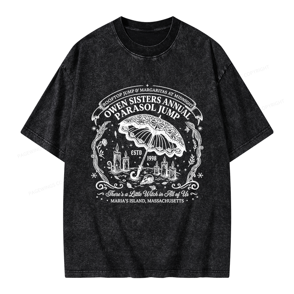 Pagewings Fantasy Halloween Book Lover Unisex Washed T-shirt