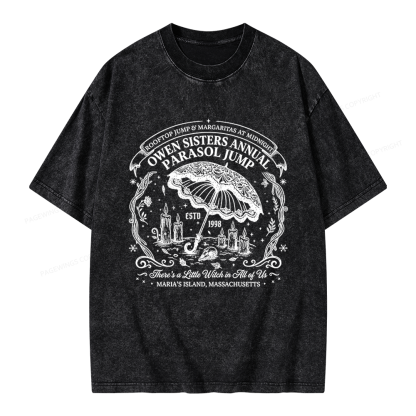 Pagewings Fantasy Halloween Book Lover Unisex Washed T-shirt