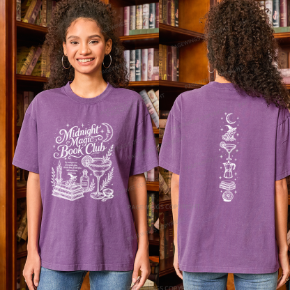 Pagewings Midnight Magic Book Club Unisex Washed T-shirt