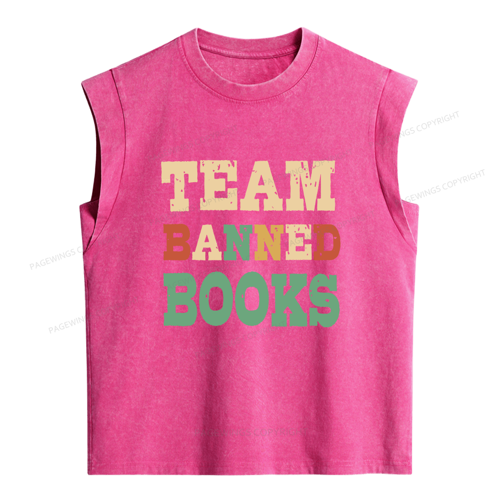 Pagewings Banned Books Women's Washed Tank Top