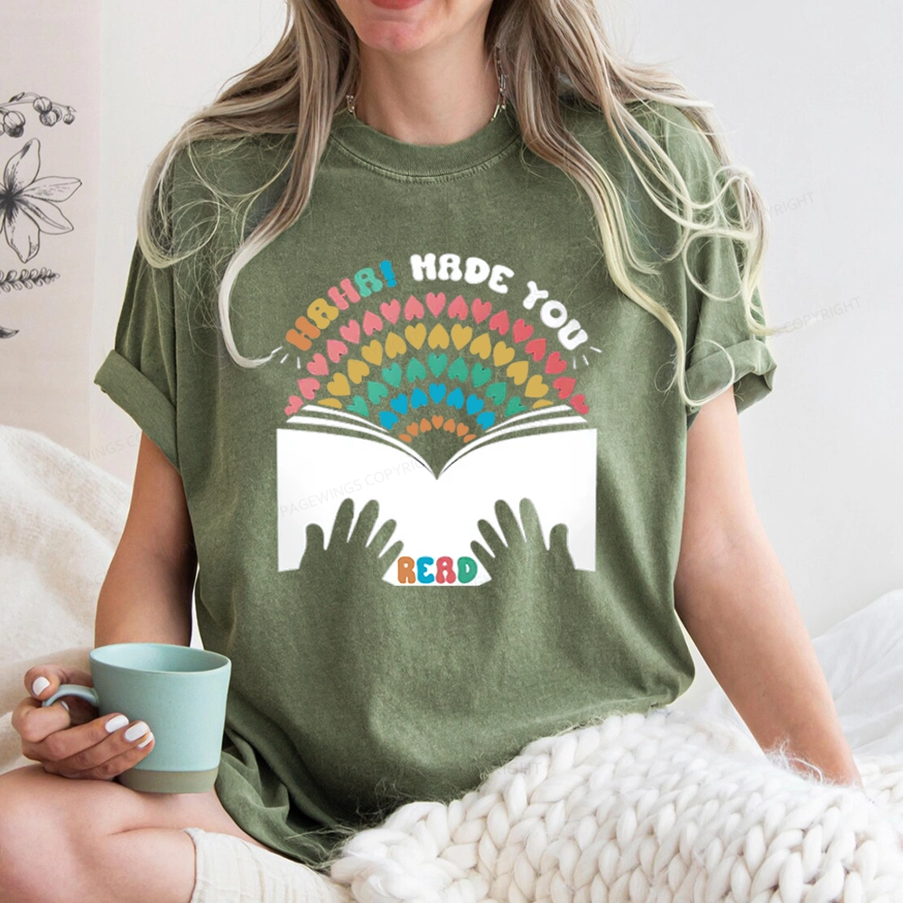 Pagewings Haha-Made You Read Unisex Washed T-shirt