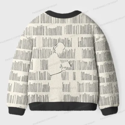 Pagewings Book Girl Unisex Ugly Cardigan Sweaters