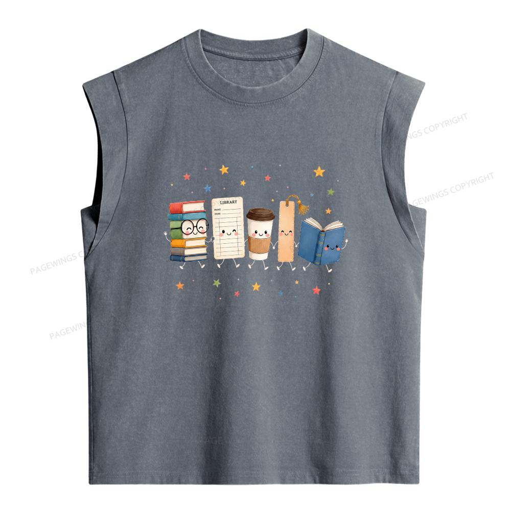 Pagewings Librarian16614 Women's Washed Tank Top