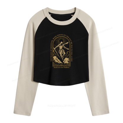 Pagewings Truthless of Shinovar Women Long Sleeve Crop Raglan T-shirt
