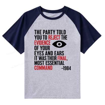 Pagewings Dystopia Quote Raglan T-shirt