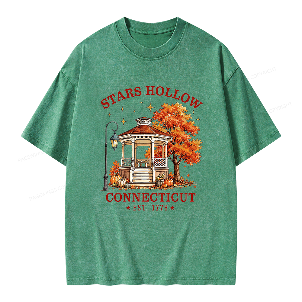 Pagewings Holloween Bookish Unisex Washed T-shirt