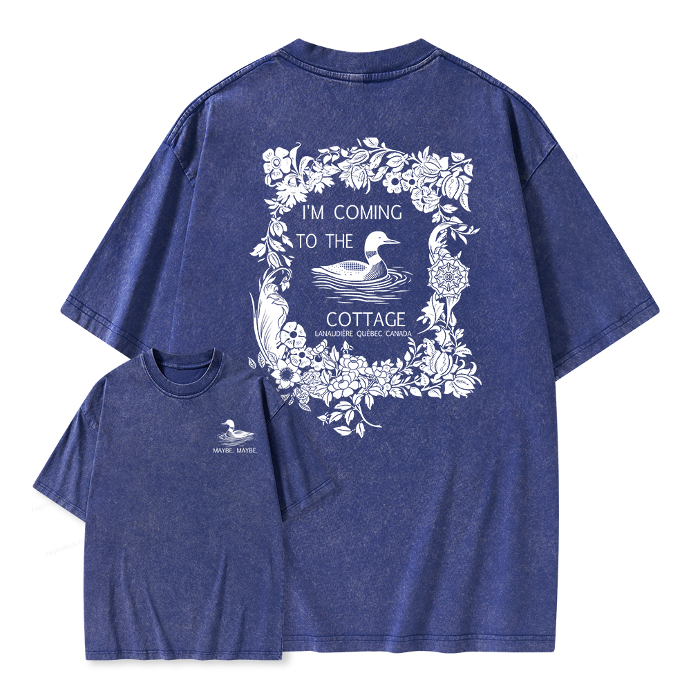 Pagewings I'm Coming to the Cottage Unisex Washed T-shirt