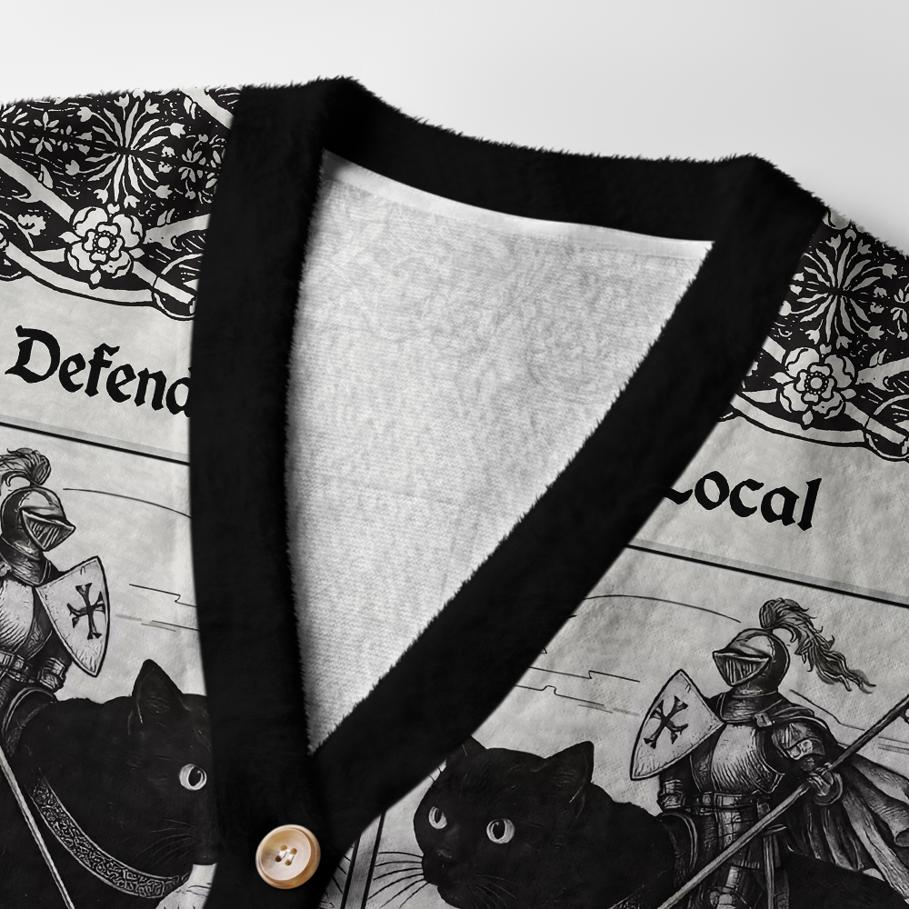 Pagewings Defend Your Local Public Library Light Knit Unisex Cardigan Sweaters