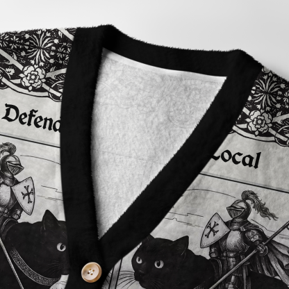 Pagewings Defend Your Local Public Library Light Knit Unisex Cardigan Sweaters