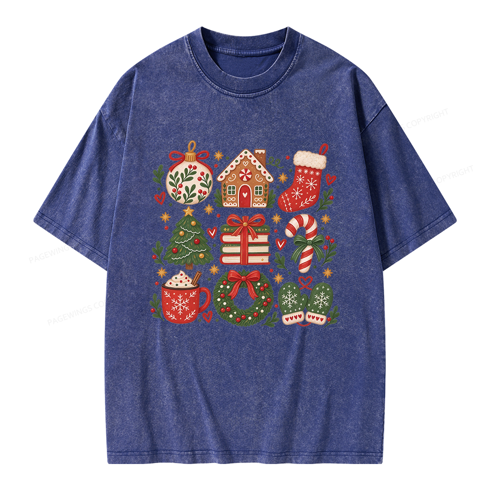 Pagewings Christmas Gift Unisex Washed T-shirt