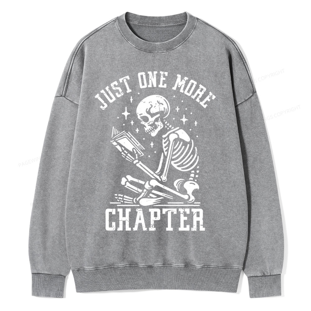 Pagewings Just One More Chapter Unisex Washed Sweatshirt