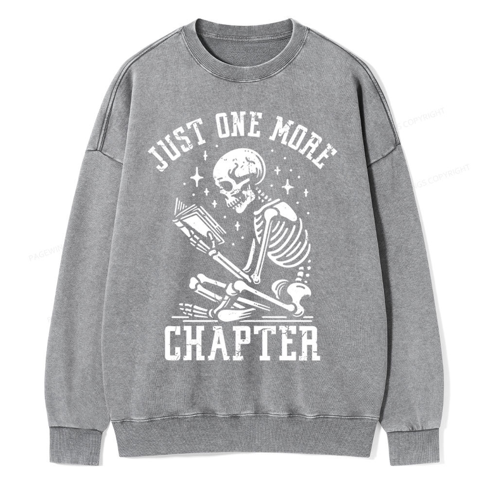 Pagewings Just One More Chapter Unisex Washed Sweatshirt