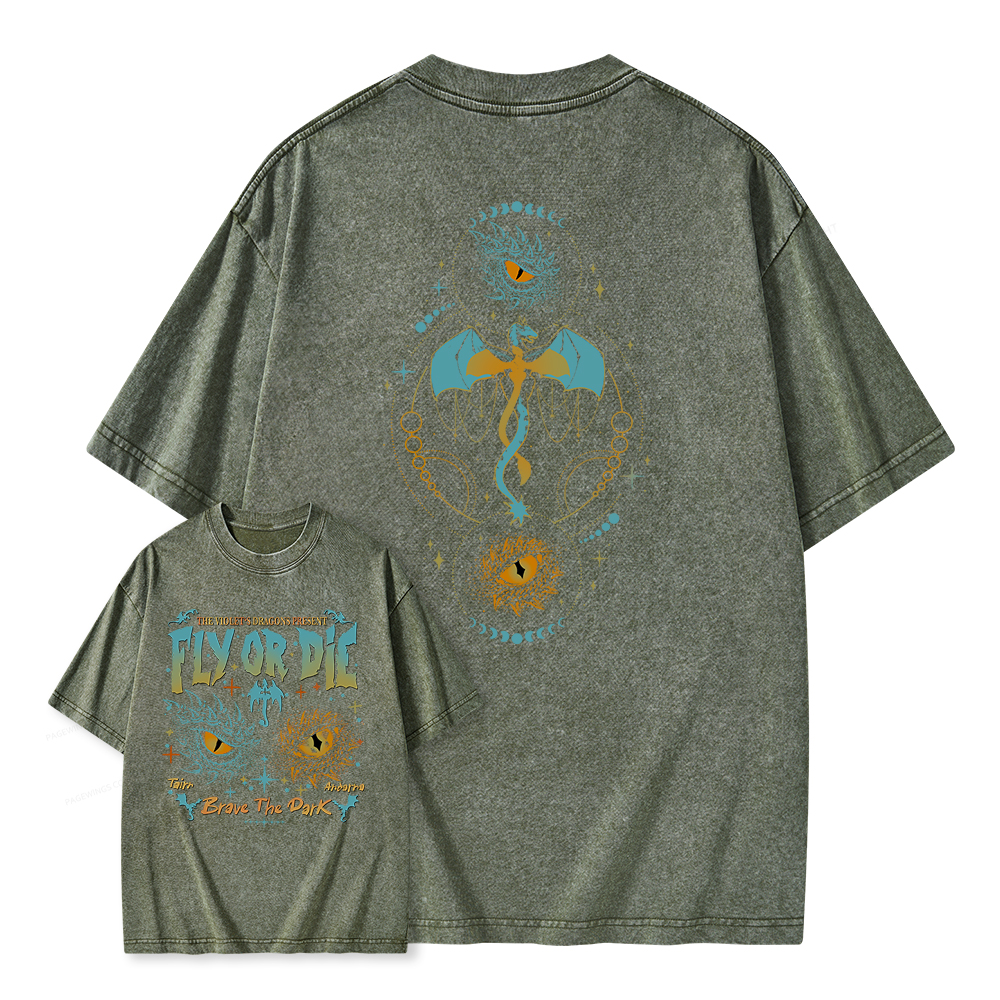 Pagewings Fly Or Die Unisex Washed T-shirt