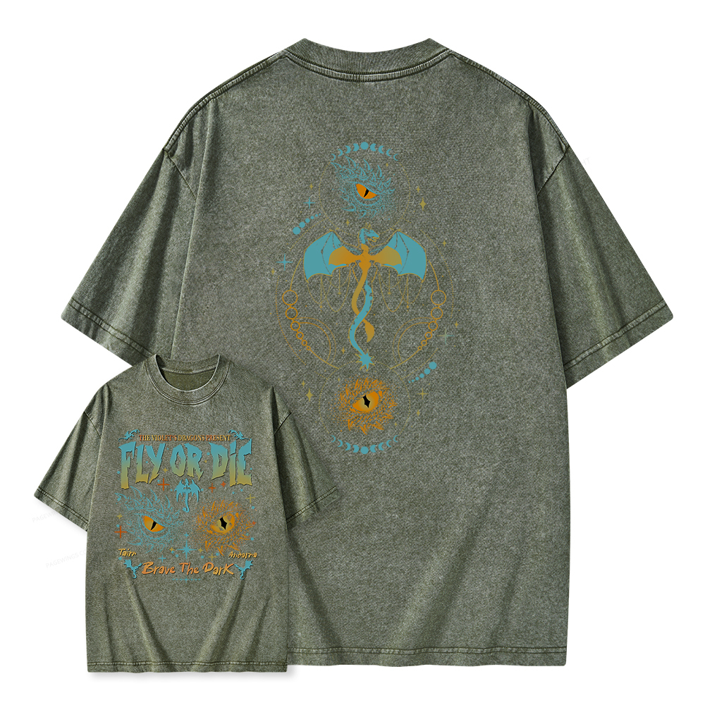 Pagewings Fly Or Die Unisex Washed T-shirt