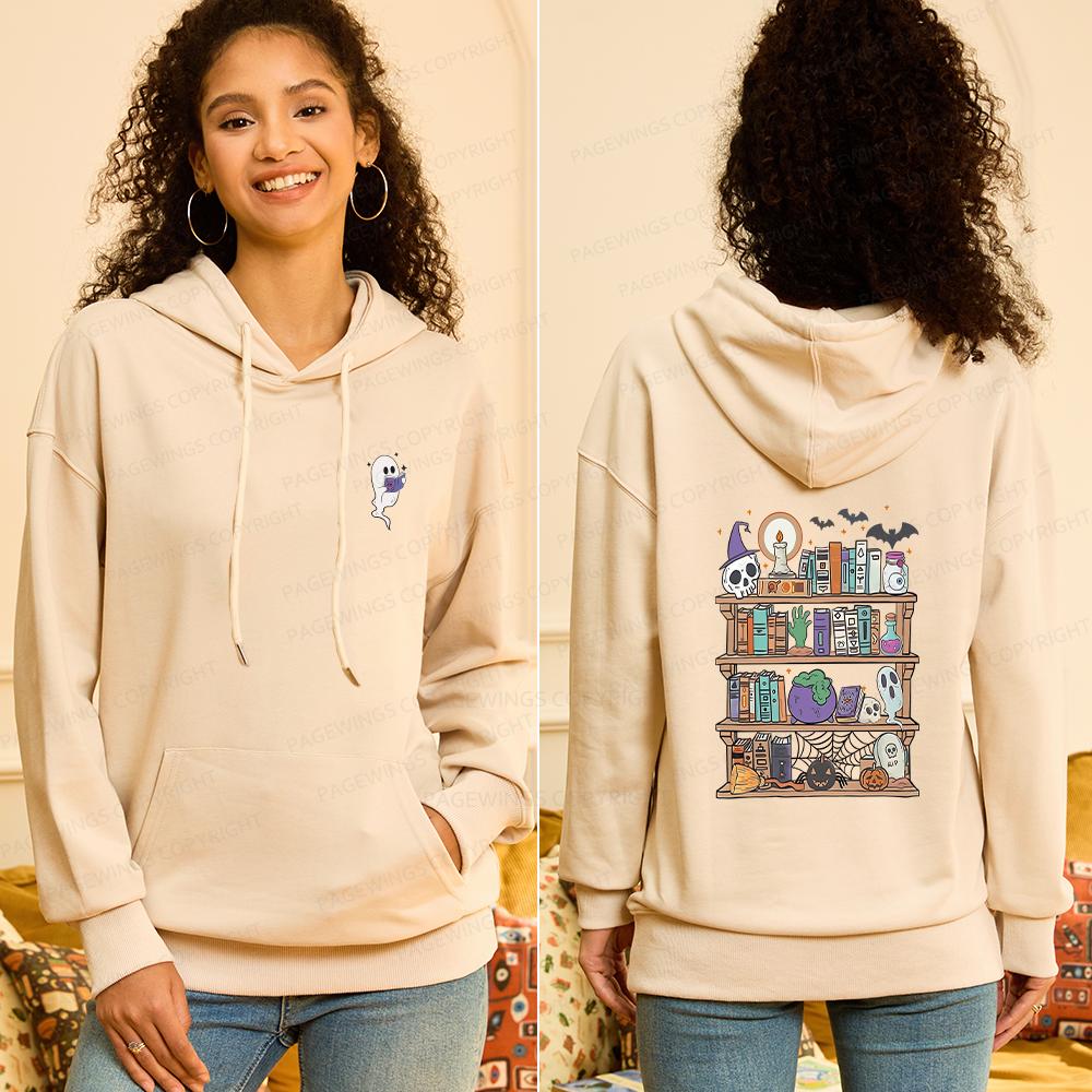 Pagewings  Ghost Book Reader Halloween Unisex Classic Hoodie
