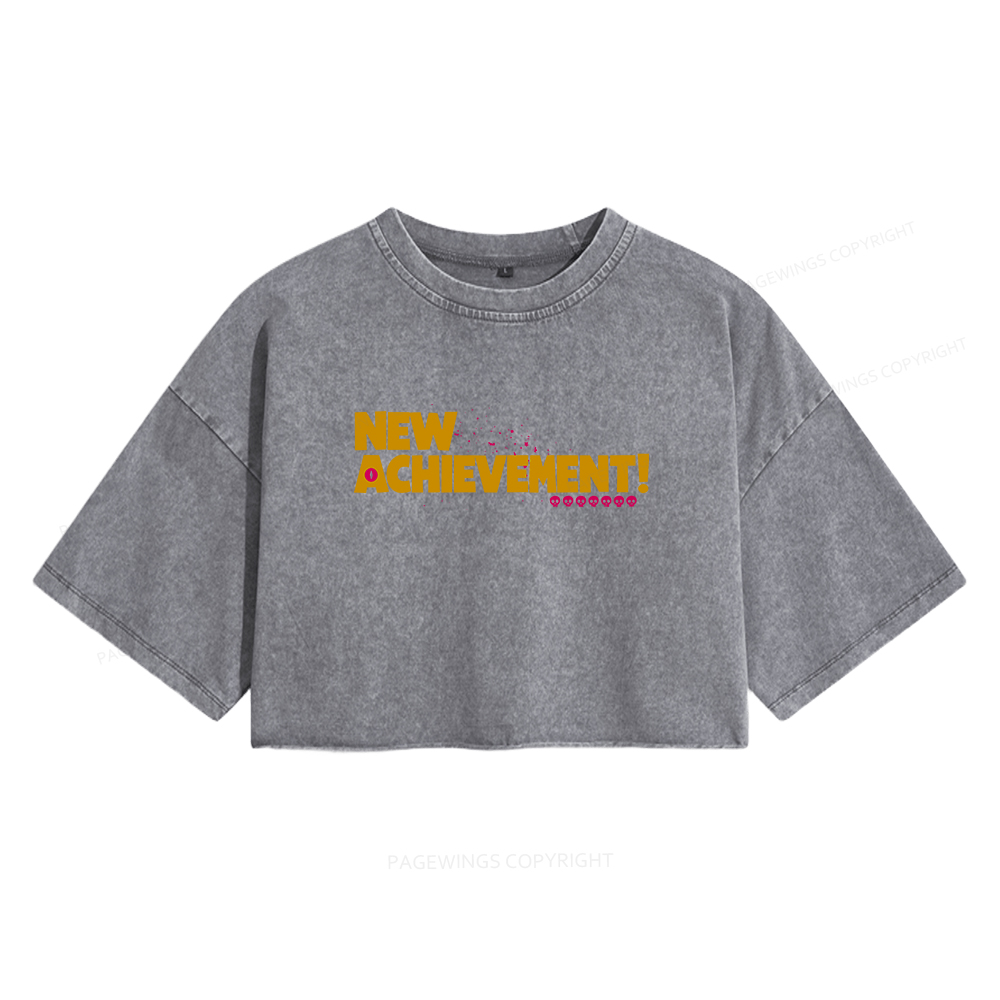 Pagewings New Achievement Women's Washed Cropped T-shirt