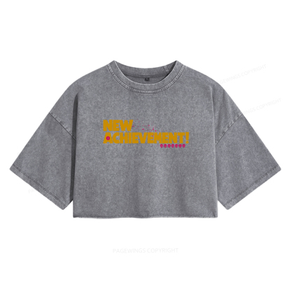 Pagewings New Achievement Women's Washed Cropped T-shirt