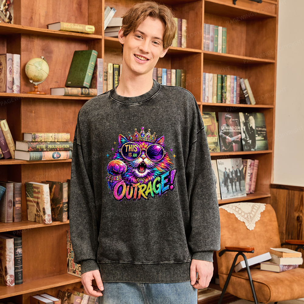 Pagewings Sci-Fi Book Lover Unisex Washed Sweatshirt