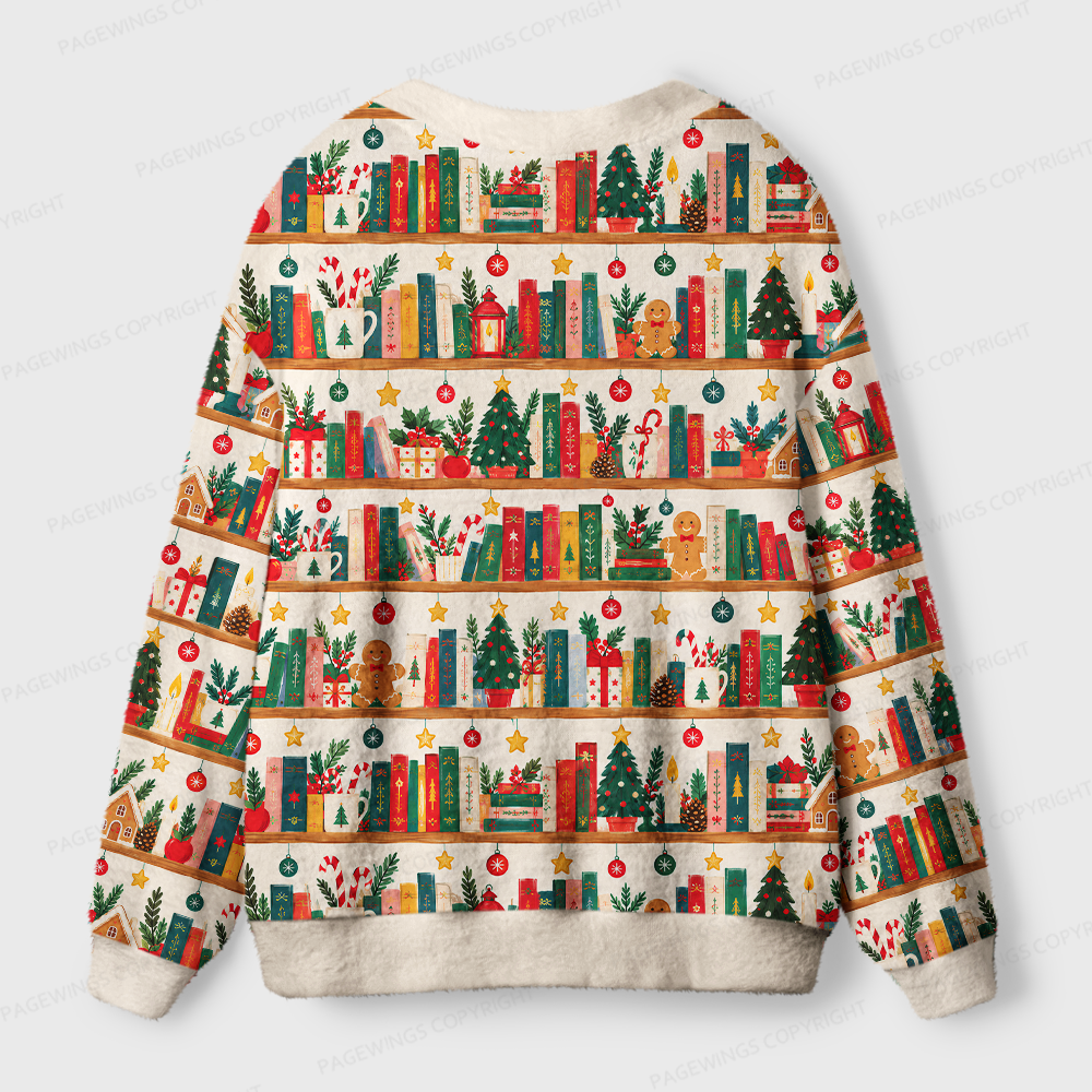Pagewings Christmas Bookish Light Knit Unisex Cardigan Sweaters