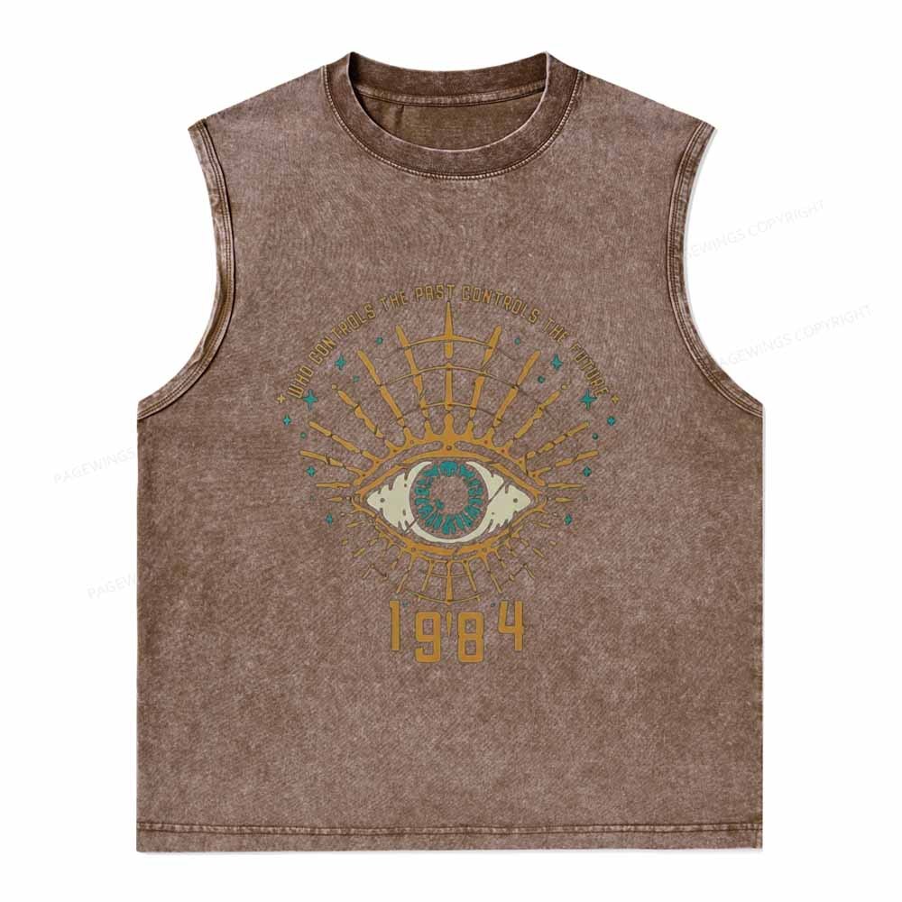 Pagewings George Orwell 1984 Unisex Washed Tank Top