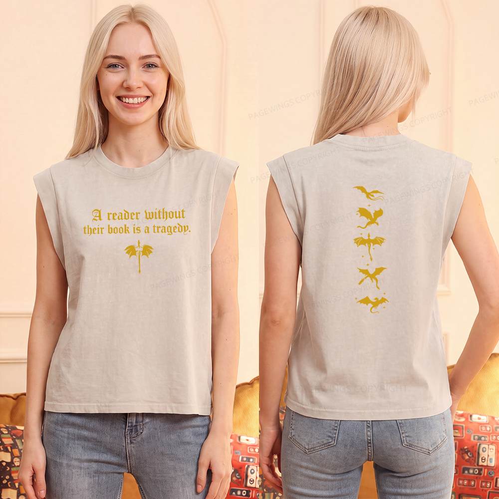 Pagewings Reader Without Their Book Women's Washed Tank Top