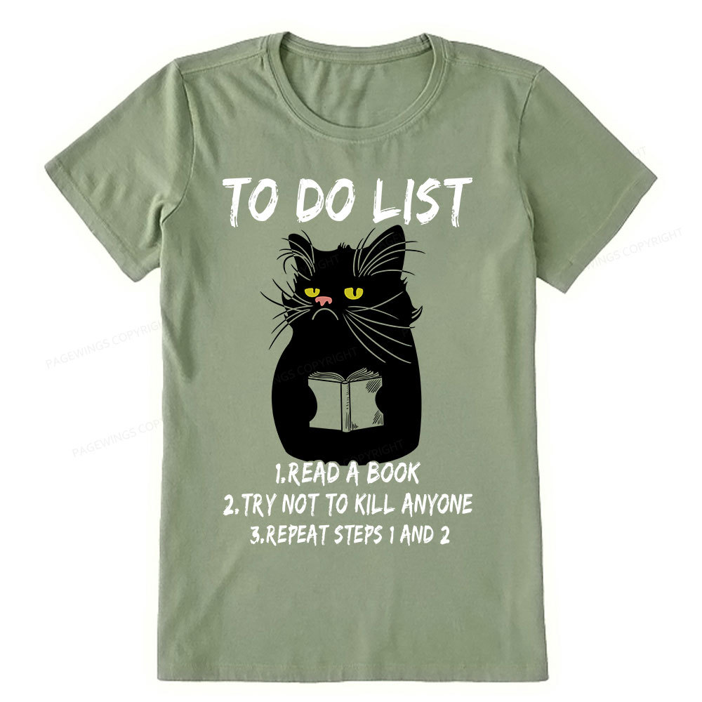 Pagewings Black Cat To Do List Unisex Classic T-shirt