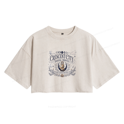 Pagewing Fantastic Reader Women's Washed Cropped T-shirt