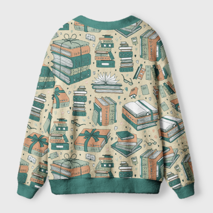 Pagewings Cozy Up With a Good Book Light Knit Unisex Cardigan Sweaters