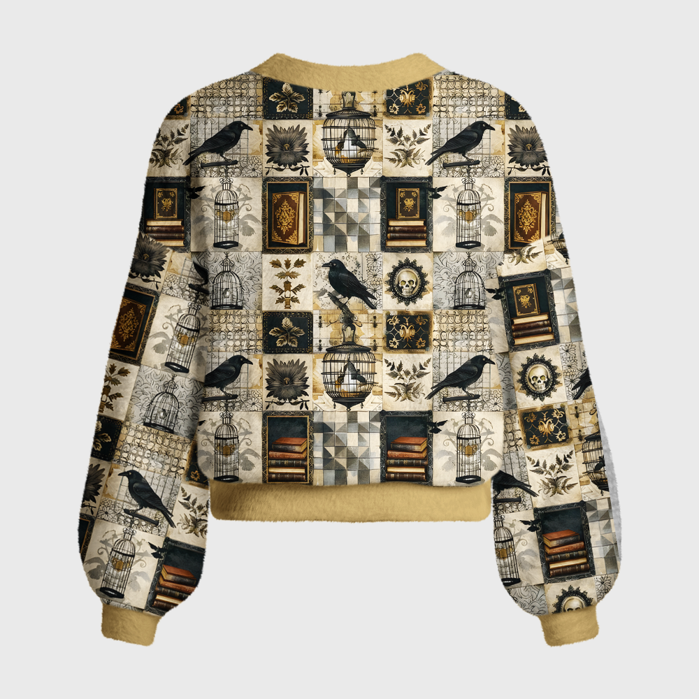 Pagewings Horror Book Lovers 7007X Women's Cardigan Sweater