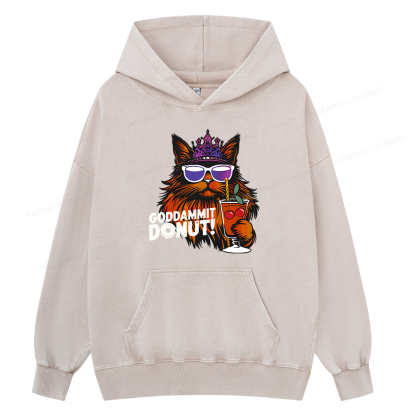 Pagewings Goddammit Donut Unisex Washed Hoodie