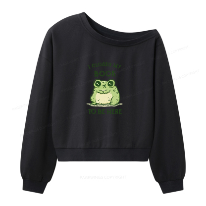 Pagewings I Closed My Book To Be Here Women Off Shoulder Sweatshirt