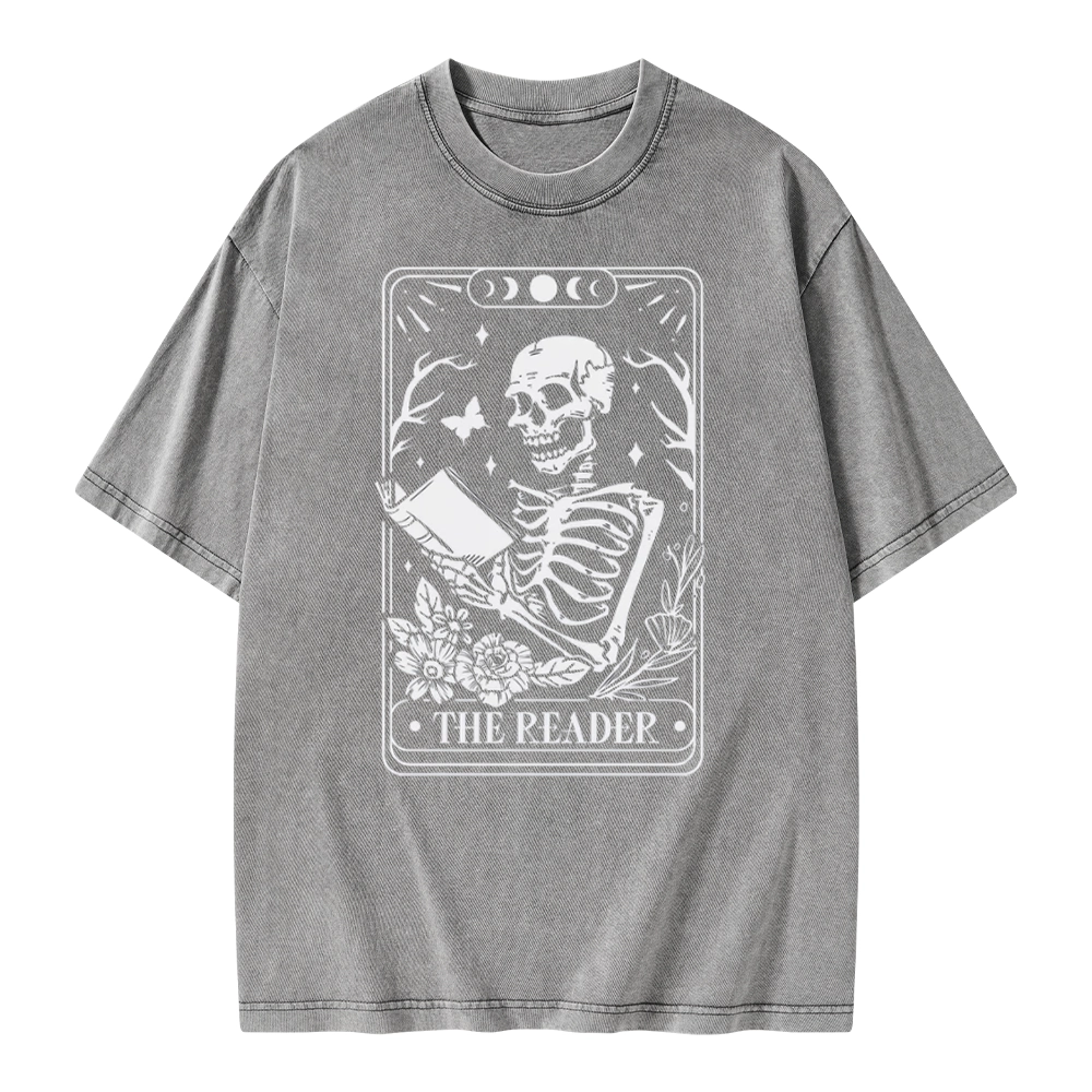 Pagewings The Reader Tarot Card Unisex Washed T-shirt