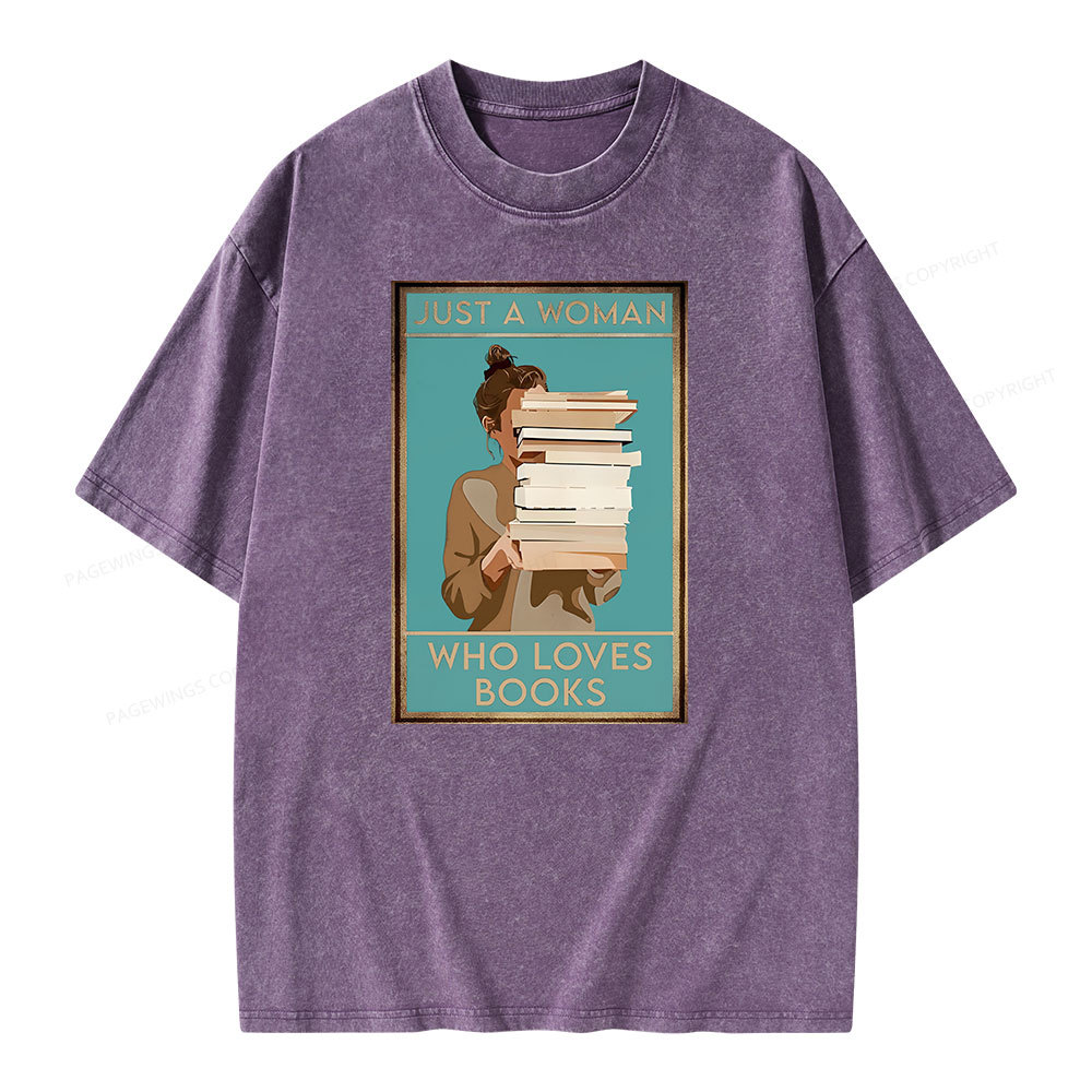 Pagewings Who Loves Books Unisex Washed T-shirt