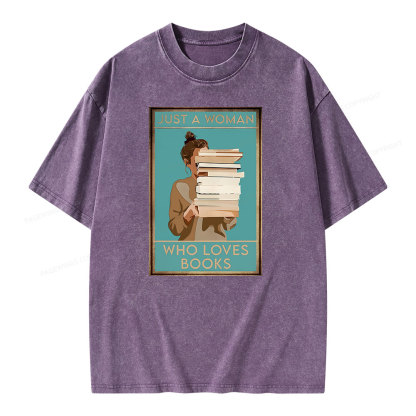 Pagewings Who Loves Books Unisex Washed T-shirt