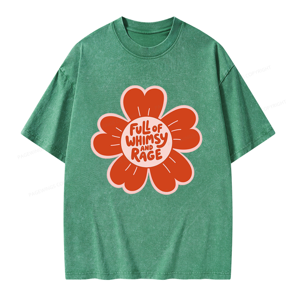 Pagewings Full of Whimsy and Rage Unisex Washed T-shirt