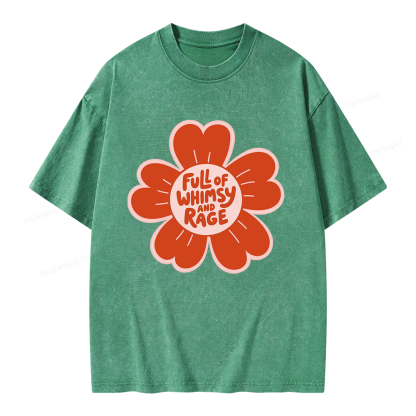 Pagewings Full of Whimsy and Rage Unisex Washed T-shirt