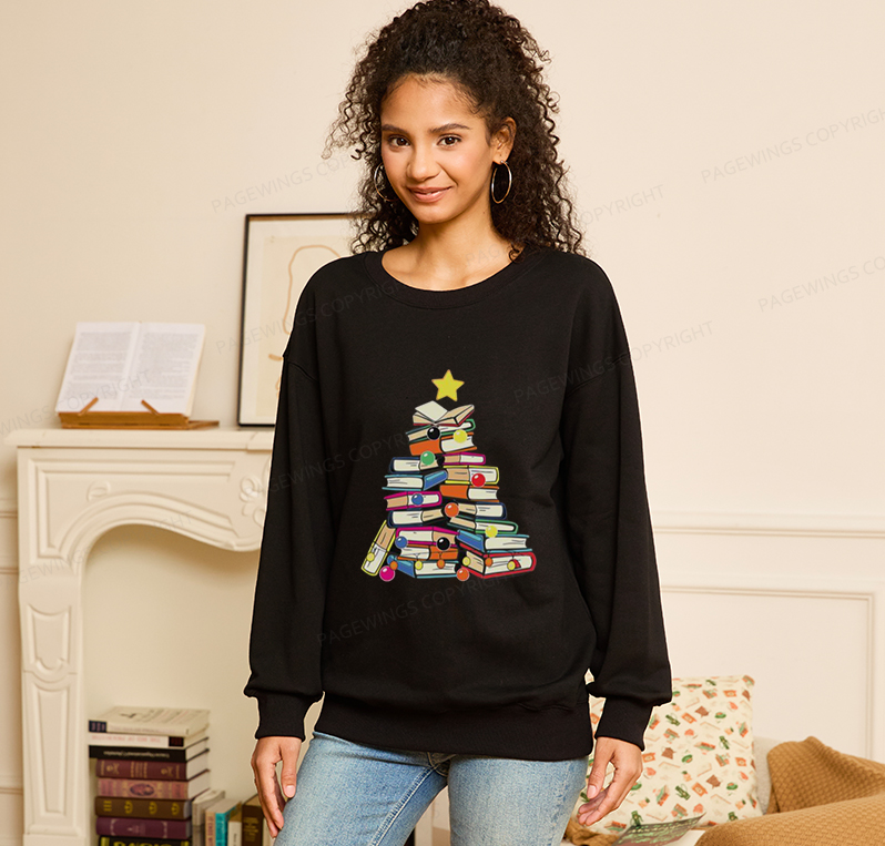 Pagewings Christmas Tree Bookworm Unisex Classic Sweatshirt
