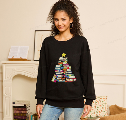 Pagewings Christmas Tree Bookworm Unisex Classic Sweatshirt