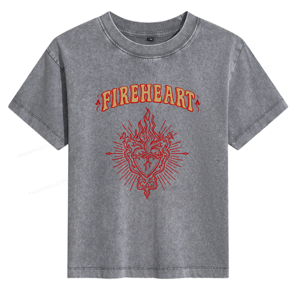 Pagewings Fireheart Women's Washed T-shirt