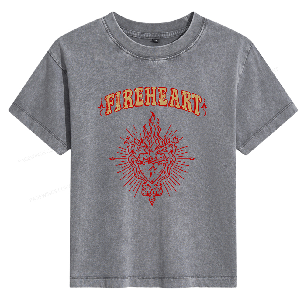 Pagewings Fireheart Women's Washed T-shirt